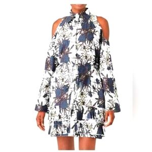 Nina Ricci cold shoulder dress.
